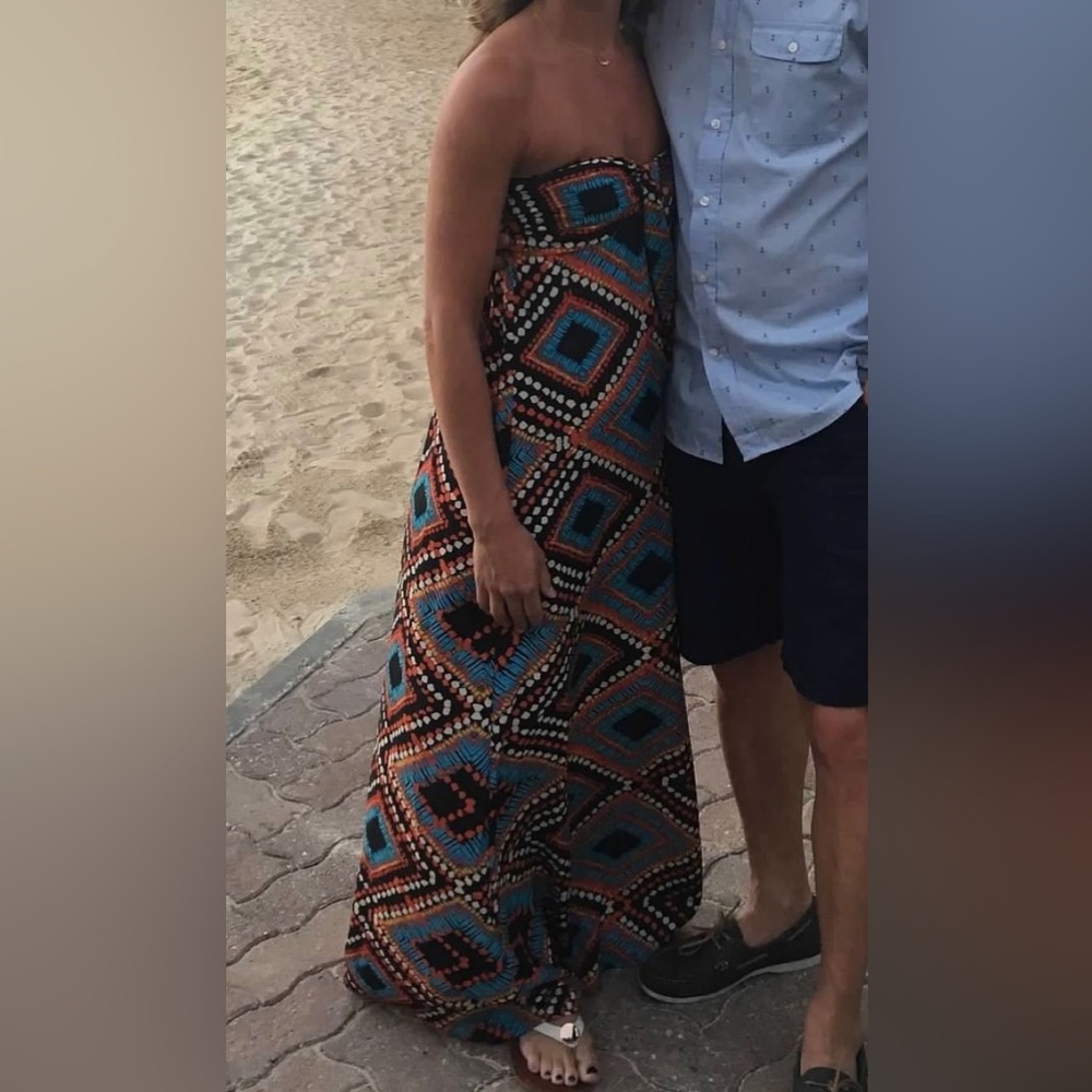 Boho Strapless maxi dress